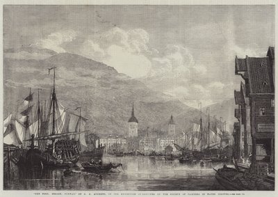 De haven, Bergen, Noorwegen door George Henry Andrews