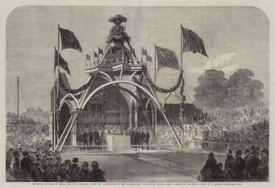 De Prins van Wales in Canada, Zijne Koninklijke Hoogheid legt de eerste steen van de parlementsgebouwen in Ottawa door George Henry Andrews