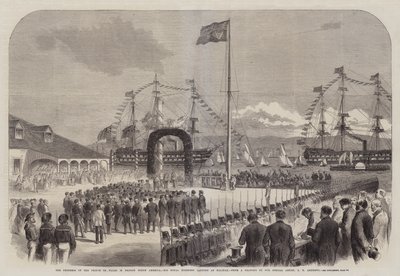 De Voortgang van de Prins van Wales in Brits Noord-Amerika, Zijne Koninklijke Hoogheid landt in Halifax door George Henry Andrews