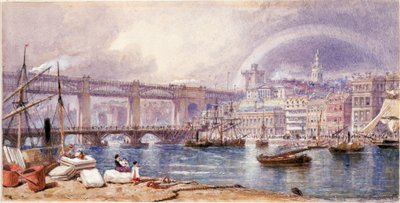 Uitzicht op Newcastle upon Tyne door George Henry Andrews