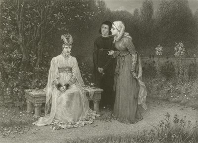 Koningin Isabella en haar dames door George Henry Boughton