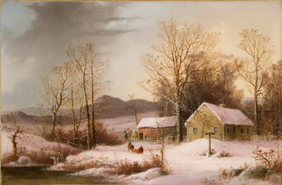 Boerderij in de winter 1860 door George Henry Durrie