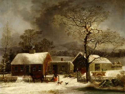 Winterscène in New Haven, Connecticut door George Henry Durrie