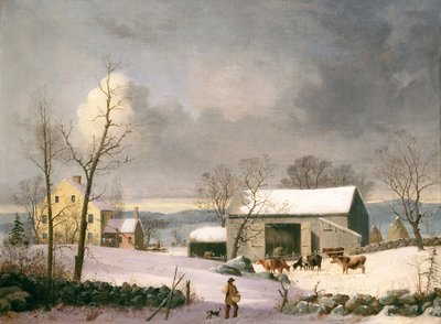 Winter op het Platteland, ca. 1858 door George Henry Durrie