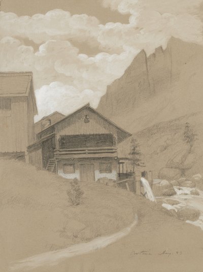 Huis in de Alpen, Cortina, 1883 door George Henry Hall