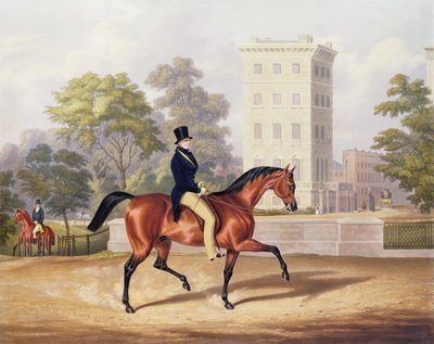 De Markies van Anglesea te Paard in Hyde Park, in zijn 80e jaar, gegraveerd door J. Harris, 1847 door George Henry Laporte
