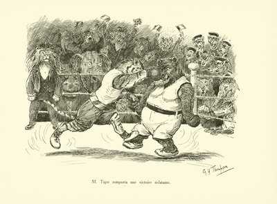M Tigre behaalde een klinkende overwinning (litho) door George Henry Thompson