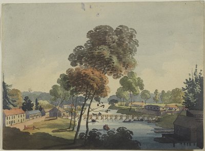 Dorp van Chippawa nabij de Watervallen van Niagara door George Heriot