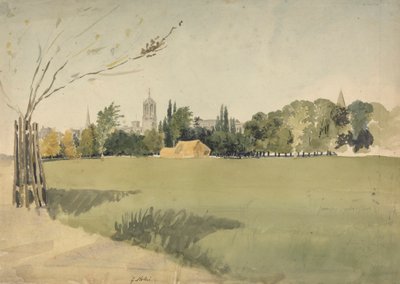 Christ Church vanaf de weiden door George Hollis