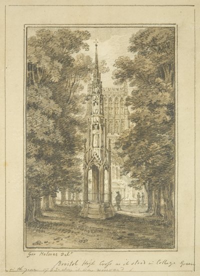 Bristol High Cross zoals het stond in College Green in 1763 door George Holmes