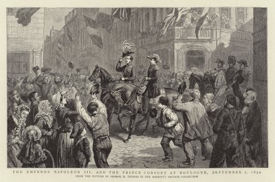 De Keizer Napoleon III en de Prins-Gemaal in Boulogne, 7 September 1854 door George Housman Thomas
