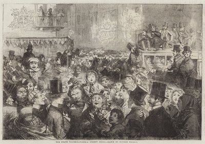 De Vredesverlichtingen, een Straatscène door George Housman Thomas