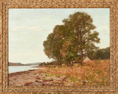 Aan de rand van het meer, herfst door George Houston