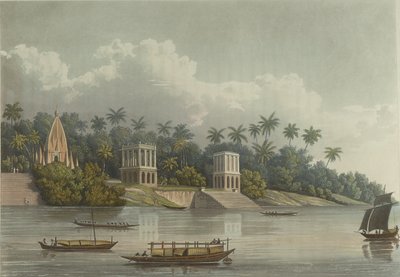 Hindoe Pagodes onder Barrackpore aan de Ganges door George Hunt
