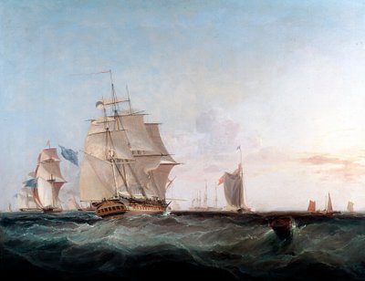 Koopvaardijschepen en andere schepen in het Engelse Kanaal, 19e eeuw door George Hyde Chambers
