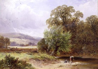 Een beek bij Barrow door George II Turner