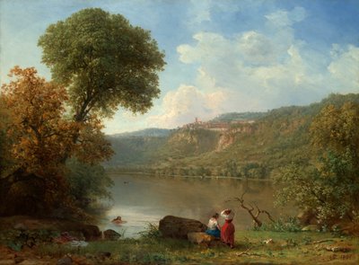 Meer van Nemi door George Inness