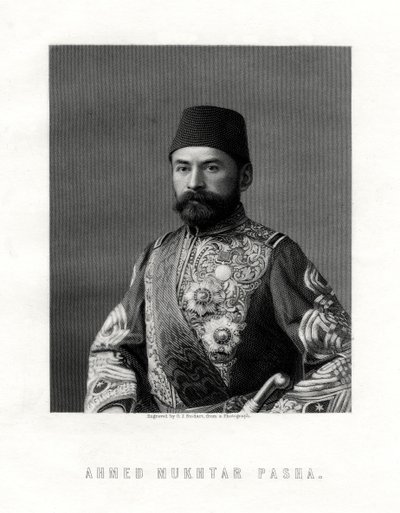 Ahmed Mukhtar Pasha, Frans en Ottomaans legerofficier, 19e eeuw door George J. Stodart