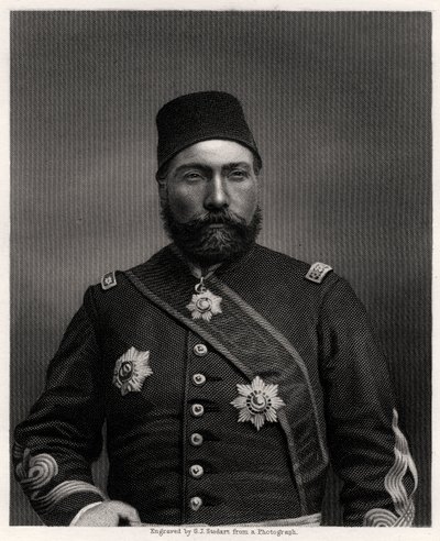 Osman Nuri Pasha, veldmaarschalk van het Ottomaanse Rijk, 19e eeuw door George J. Stodart