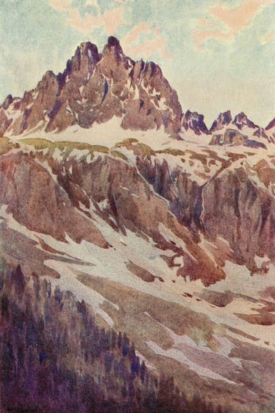 De Aiguilles Rouges, een mei-avond door George Jackson Flemwell