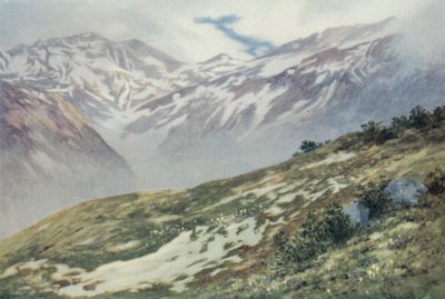 De Col De Balme vanaf Le Planet, boven Argentiere door George Jackson Flemwell