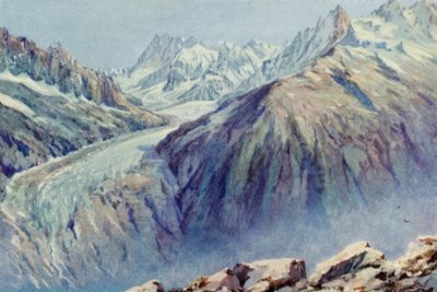 De Mer de Glace vanaf La Flegere door George Jackson Flemwell