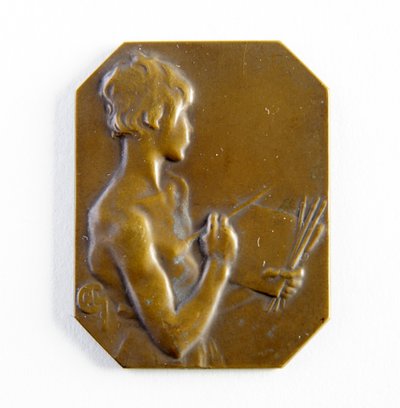 Achthoekige plaquette door George James Frampton