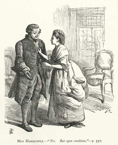 Illustratie voor She Stoops To Conquer door George John Pinwell