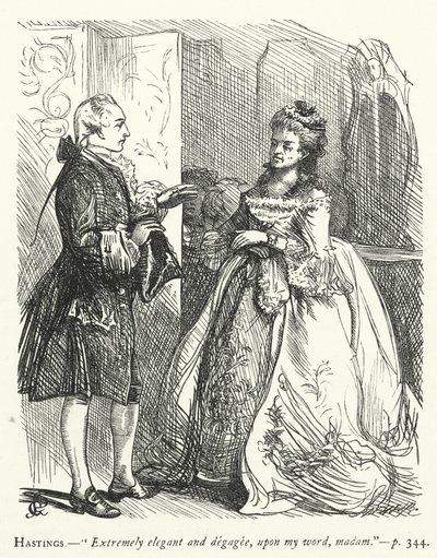 Illustratie voor She Stoops To Conquer (gravure) door George John Pinwell