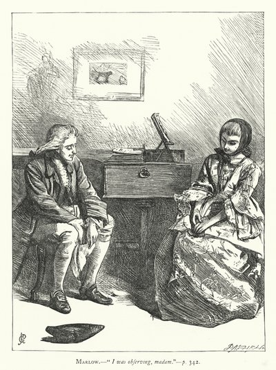 Illustratie voor She Stoops To Conquer door George John Pinwell
