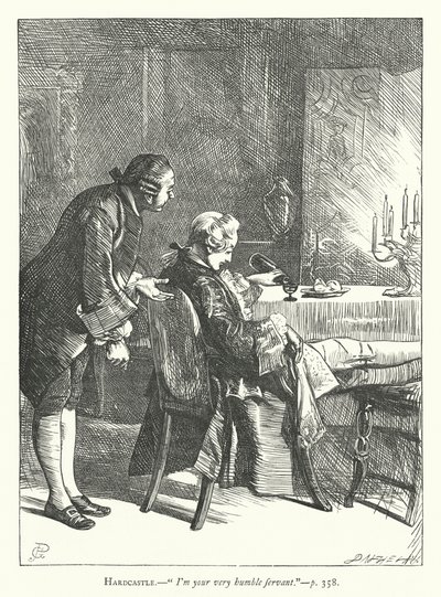 Illustratie voor She Stoops To Conquer (gravure) door George John Pinwell