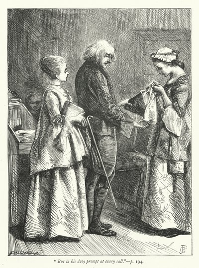 Illustratie voor The Deserted Village (gravure) door George John Pinwell