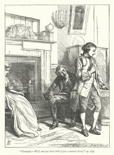 Illustratie voor The Good-Natured Man (gravure) door George John Pinwell