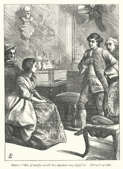 Illustratie voor The Good-Natured Man (gravure) door George John Pinwell