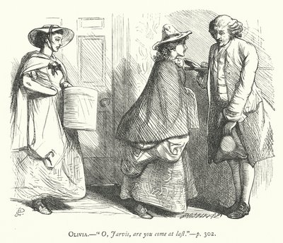 Illustratie voor The Good-Natured Man door George John Pinwell