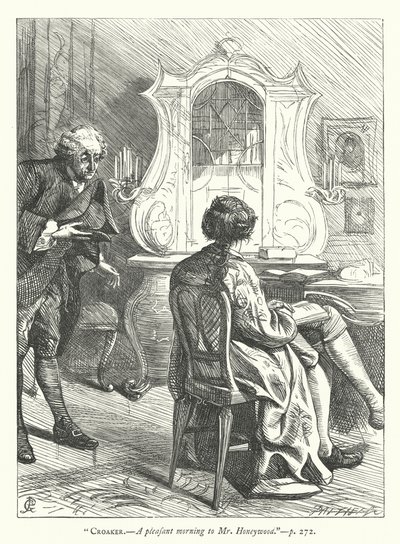 Illustratie voor The Good-Natured Man (gravure) door George John Pinwell