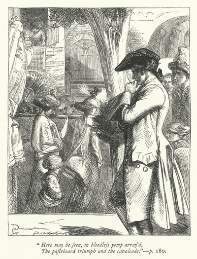 Illustratie voor The Traveller (gravure) door George John Pinwell