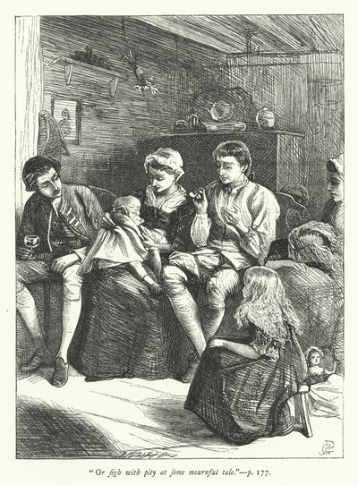 Illustratie voor The Traveller door George John Pinwell