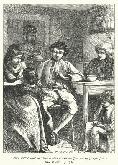 Illustratie voor The Vicar of Wakefield (gravure) door George John Pinwell
