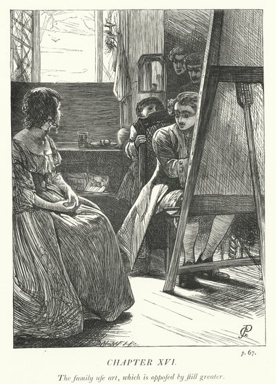 Illustratie voor The Vicar of Wakefield (gravure) door George John Pinwell