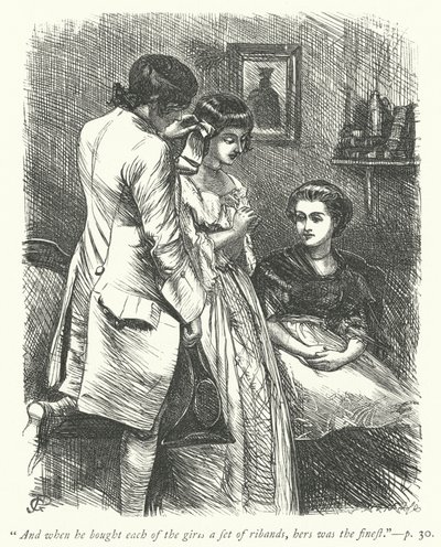 Illustratie voor The Vicar of Wakefield (gravure) door George John Pinwell