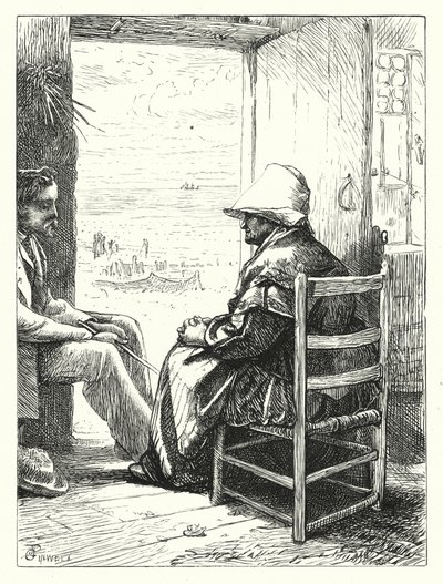 Hexameters aan zee (gravure) door George John Pinwell