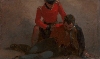 Een 42e Highlander die een generaal van de 7e Huzaren bijstaat, mogelijk Henry William Bayly, eerste graaf van Uxbridge, later eerste markies van Anglesey: een studie voor 