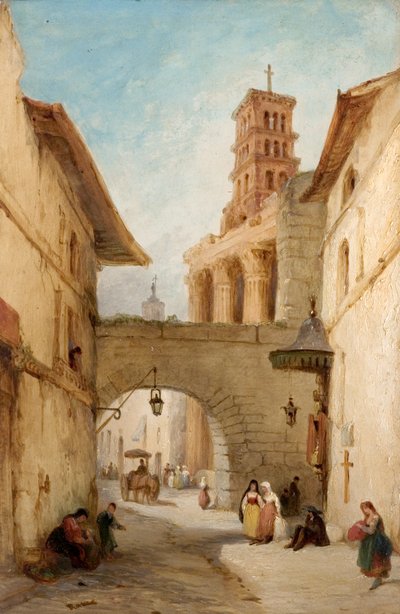Uitzicht in Rome, Italië, het Forum van Nerva door George Jones