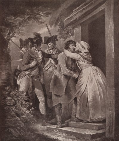 Deserteur neemt afscheid van zijn vrouw, 1791-1909 door George Keating
