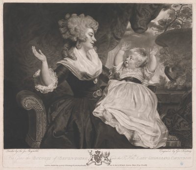 Hare Genade de Hertogin van Devonshire, en de Rt Honble Lady Georgiana Cavendish door George Keating
