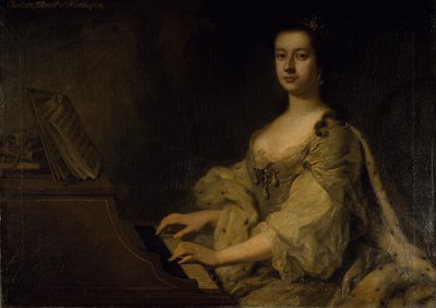 Portret van Lady Charlotte Boyle, ca. 1748 door George Knapton