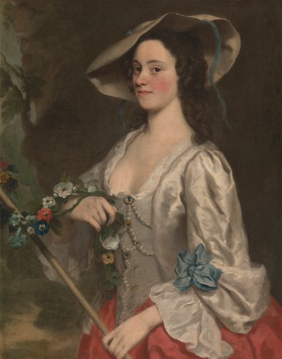 Portret van een vrouw door George Knapton