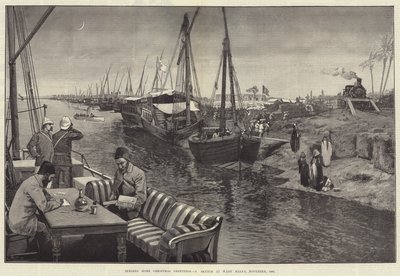 Kerstgroeten naar huis sturen, een schets in Wady Halfa, november 1884 door George L. Seymour
