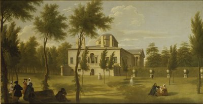 Uitzicht op Chiswick Villa vanaf het gazon, c.1735 door George Lambert